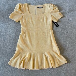 Karl Lagerfeld Ruffled Hem Yellow Dress